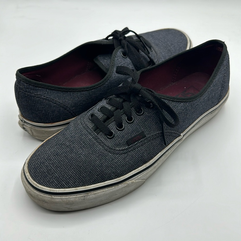Vans Grey Black White Low Top Lace Up Sneakers Men's Size 10.5